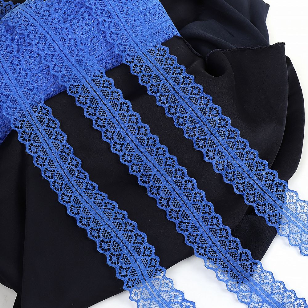 Кружево отделочное в стиле "трикотаж" 30 мм, диз. 1659-1 цв.16 синий, уп.27,4м Кружево отделочное в стиле "трикотаж" 30 мм, диз. 1659-1 цв.16 синий, уп.27,4м