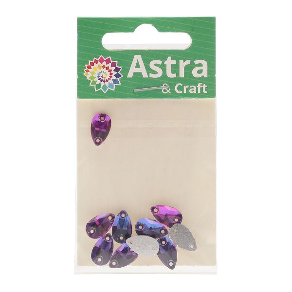 Хрустальные стразы пришивные формы капля, радужный 7х12 мм 10 шт/упак., ХК003НН712