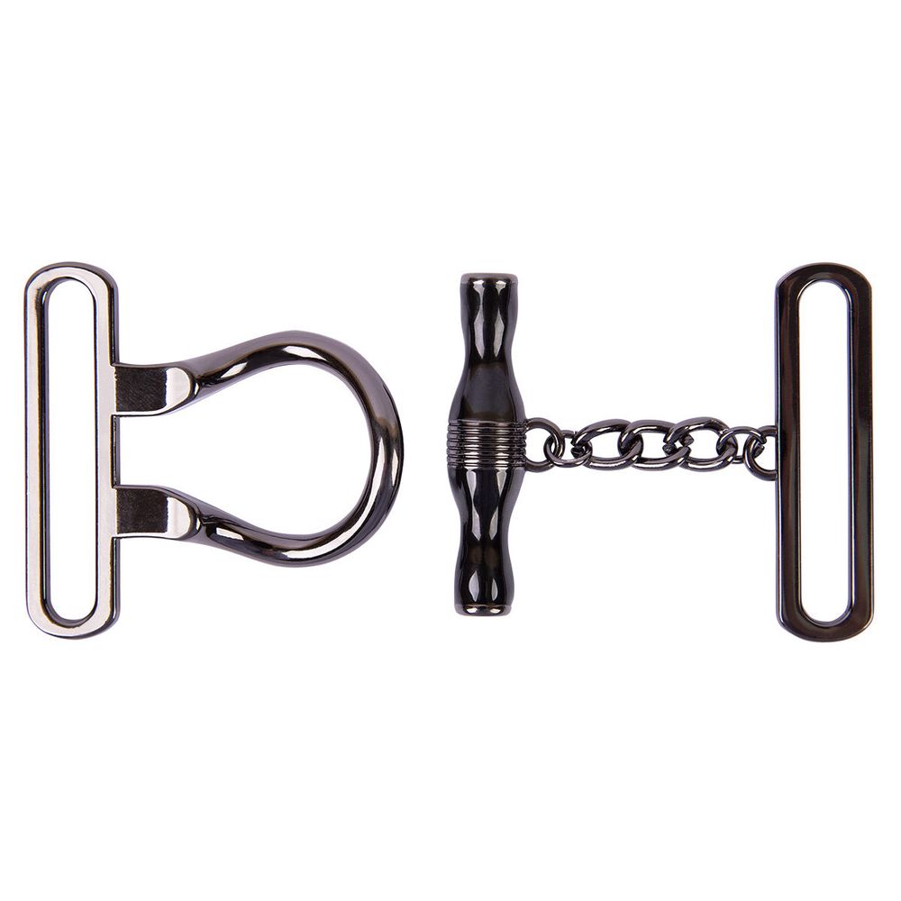 Застежка декоративная металл 100х56 мм, 10 шт, 06 черн.никель (черный), Micron GH 1068