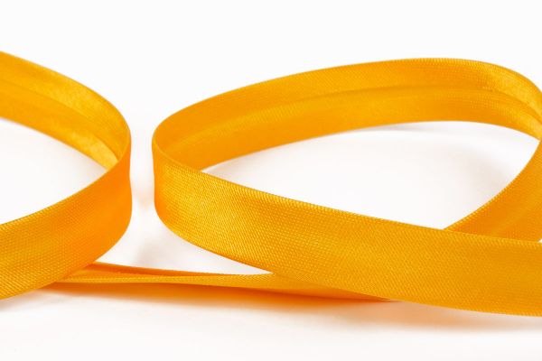 Косая бейка атласная 12 мм / 132±1 метра, 018 т.желтый, Gamma GK-12P