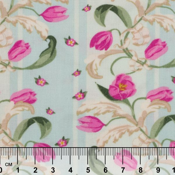 Ткань для пэчворка Peppy Весенний этюд панель, отрез 60х110 см, 146 г/м², ВЭ-05 голубой, Peppy