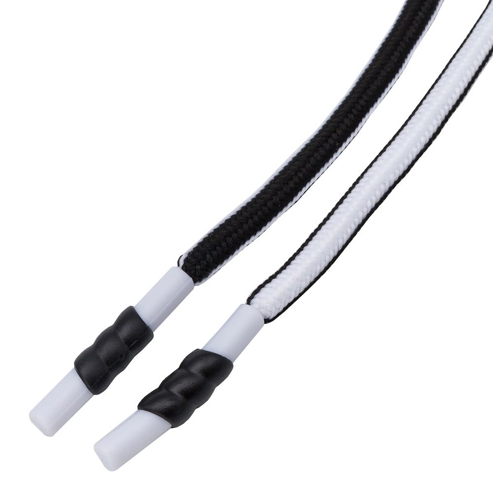 Шнурки круглые с наконечником ⌀5.0 мм / 130 см, 100 шт, черный/белый