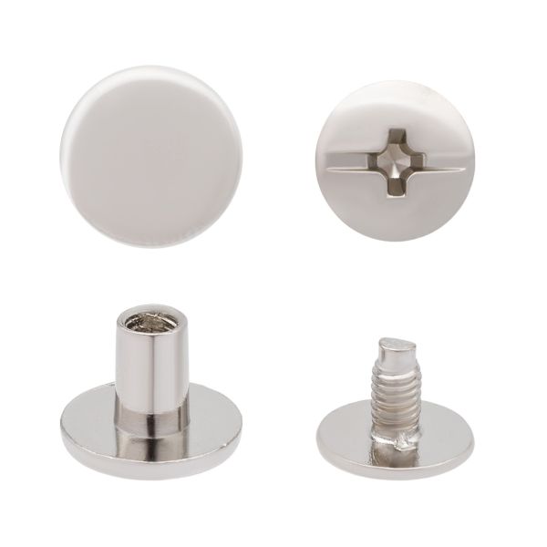 Винт для ремня 10 мм, упак(50шт) (глянцевый серебристый), MF55