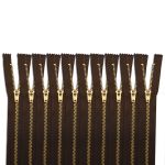 Молния металл джинсовая Т5 (5 мм) 1 зам., н/раз., 16 см, коричневый, 39098/16-3, 10 шт