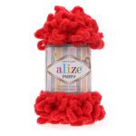Пряжа Alize (Ализе) Puffy / уп.5 мот. по 100 г, 9м, 056 красный A