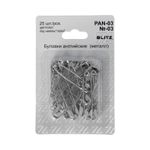 Булавки английские 45 мм, №03, 25 шт, железо, никель, Blitz PAN-03