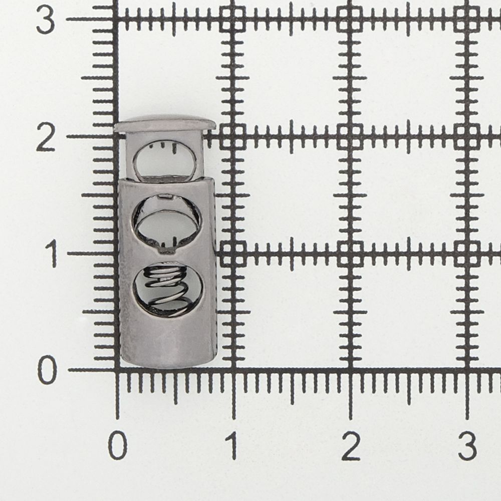 Фиксатор (зажим) для шнура металл 2 отв. ⌀4,4 мм, 23х8 мм, металл (чер.никель), 20 шт
