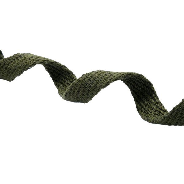 Шнур плоский плетеный х/б ⌀15.0 мм / 20 метров, цв.12 хаки