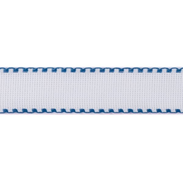 Канва лента Aida 14 ct, 35 мм / 1.5 метра, 5 шт в упак., 100% хлопок, белый/синий, Gamma KT- 35