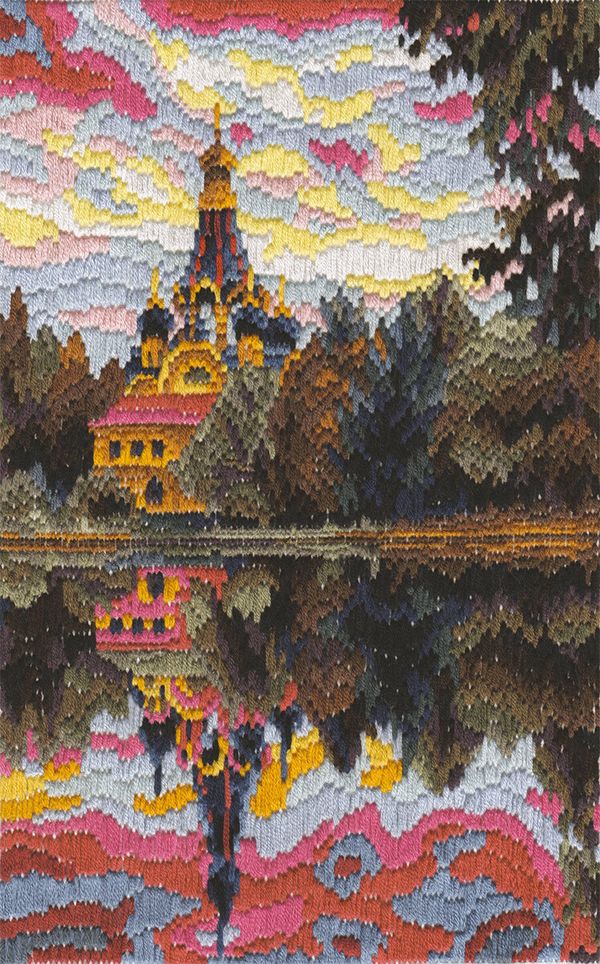 Набор для вышивания нитками Panna, Цветы заката тают в небе, 16х26 см