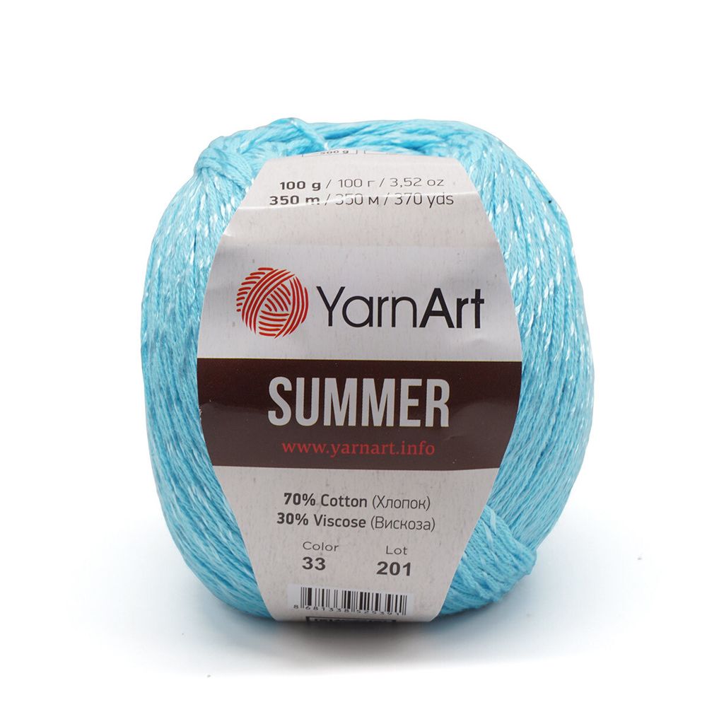 Пряжа YarnArt (ЯрнАрт) Summer / уп.4 мот. по 100 г, 350м, 33 бирюза