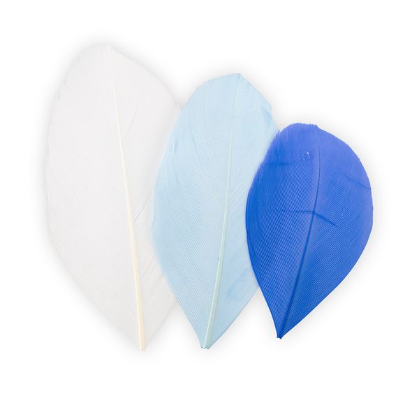 Перья декоративные 5-6 см, 5х3 г,±0.5 г, 22 Синий/ белый, Mr.Painter