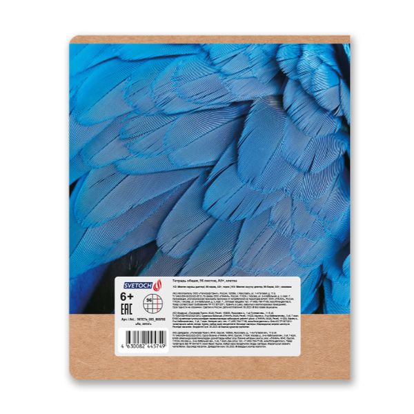 Тетрадь ученическая общая, выборочный лак, A5+ 96 л. на скобе 60 г/м², белизна 100%, 5 шт, клетка в термоусадочной пленке, 000766 Ах, лето!, Светоч 96ТЕТк-003