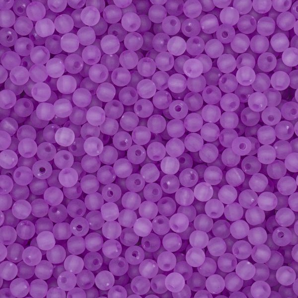 Бусины пластик ⌀6 мм, 500 г, полупрозначные матовые, 013 сиреневый, 7728462