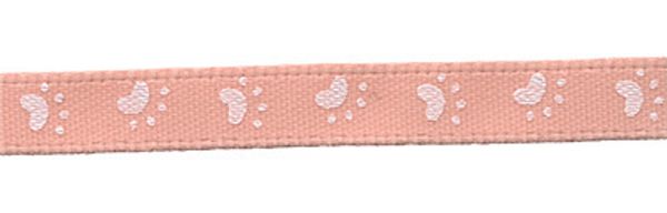 Лента атласная с рисунком 6.0 мм / 22.8±1 метра, A2/097 следы/розовый, Gamma ALP-061