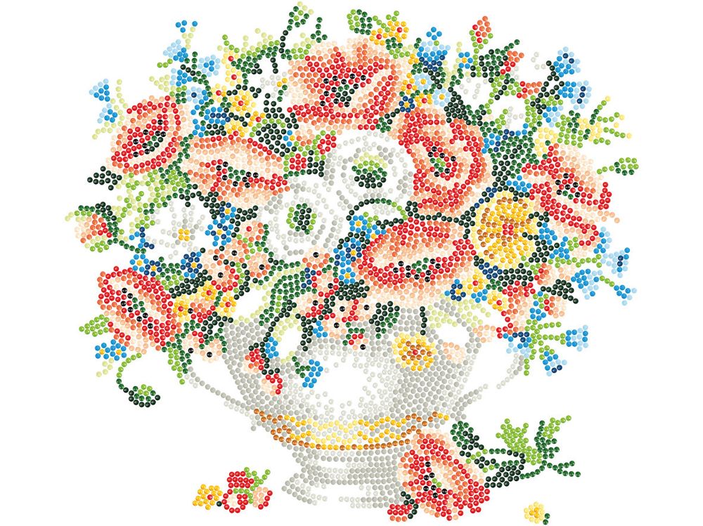 Алмазная (кристальная) мозаика Фрея, Маки и незабудки, 40х30 см