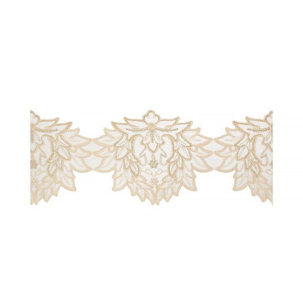 Кружево на сетке широкое 135 мм / 11 м, бежевый, Gamma GFLM-24134