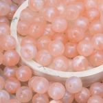Бусины акрил ⌀12 мм, 50 г (52±10 шт), дымка с АВ шиммером, круглые,  Astra&Craft (AD071 персиковый), 2012