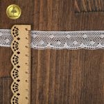 Кружево вязаное (тесьма) 25 мм / 10 метров, D1001, тонкая нить, цв.01 белый, Kruzhevo