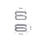 Крючки для купальника металл 8.0 мм, никель, 9008.0.SW, 100 шт