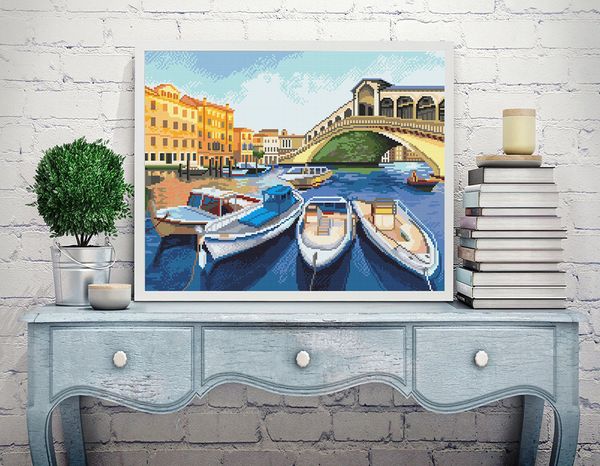 Алмазная (кристальная) мозаика Фрея, Каналы Венеции, 40х50 см