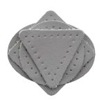 Набор заплаток пришивных из кожи, круг, квадрат, треугольник, овал 4см, с перфорацией, 4 шт (07 серый), 9703