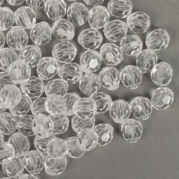 Бусины акрил ⌀10 мм, цв. 17 прозрачный, 50 г, Magic4Hobby
