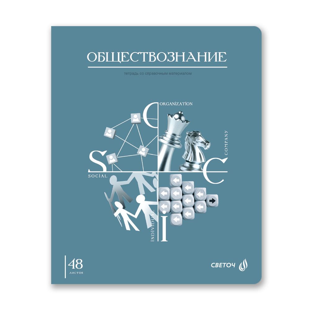 Комплект тетрадей со справочными материалами Знания в действии, A5+ 48 л. 12 шт, на скобе 60 г/м², белизна 90%, клетка/линия, 00889 12 предметов, Светоч 48К2