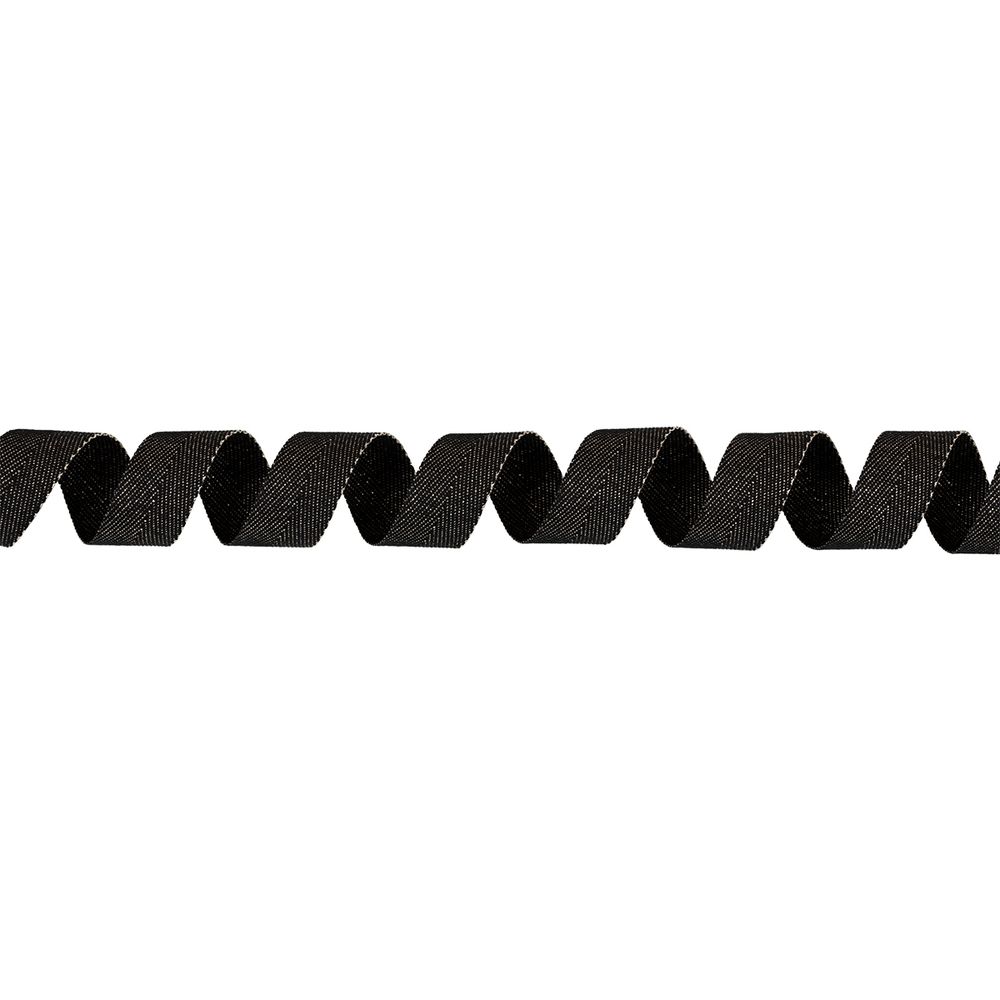 Тесьма (лента) киперная п/э с люрексом 20 мм / 50 метров, черный-золотистый/black-golden, Gamma TPTL-20