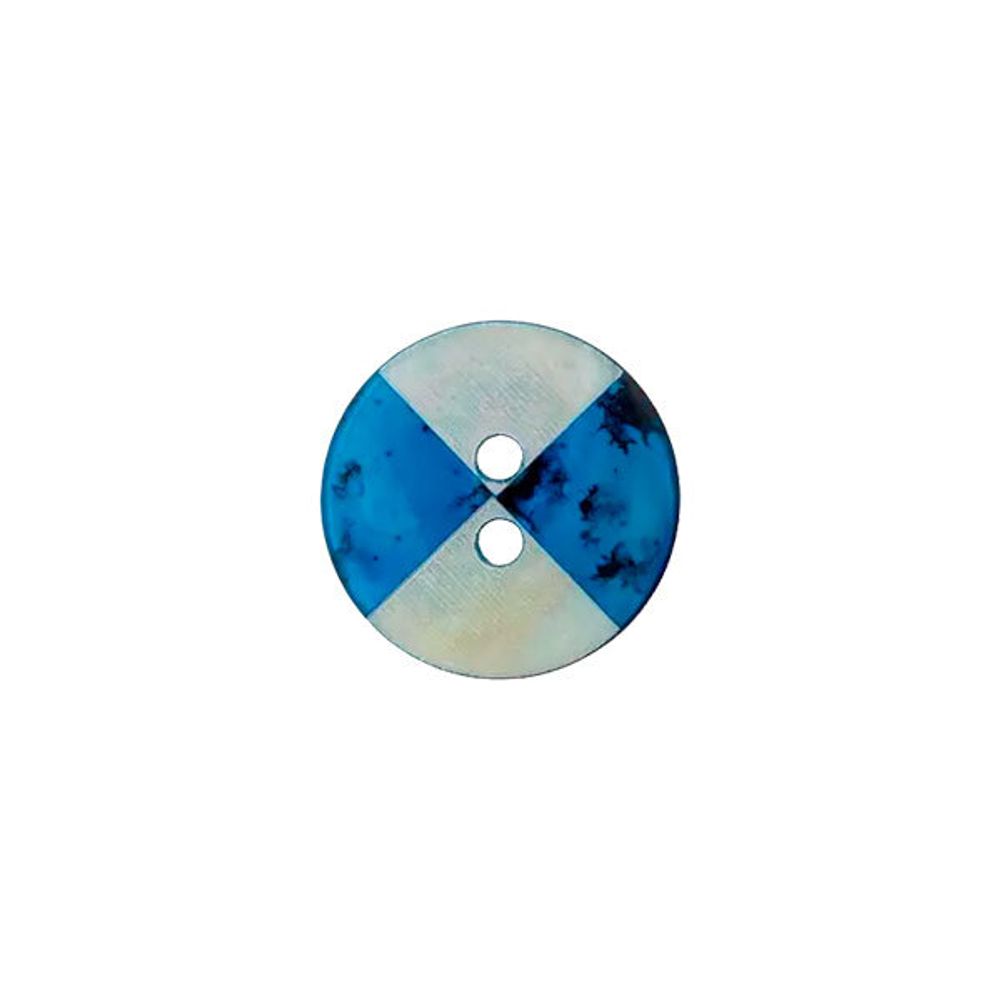 Пуговицы 2 прокола 15мм, перламутр, синий, Union Knopf by Prym, U0453838015006601-20, 1 шт
