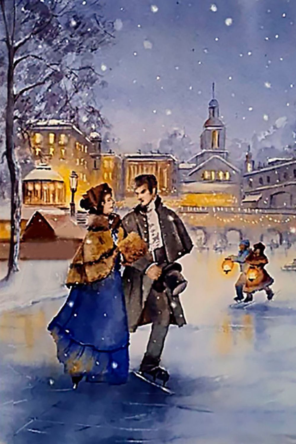 Алмазная (кристальная) мозаика Фрея, На катке 40х60 см