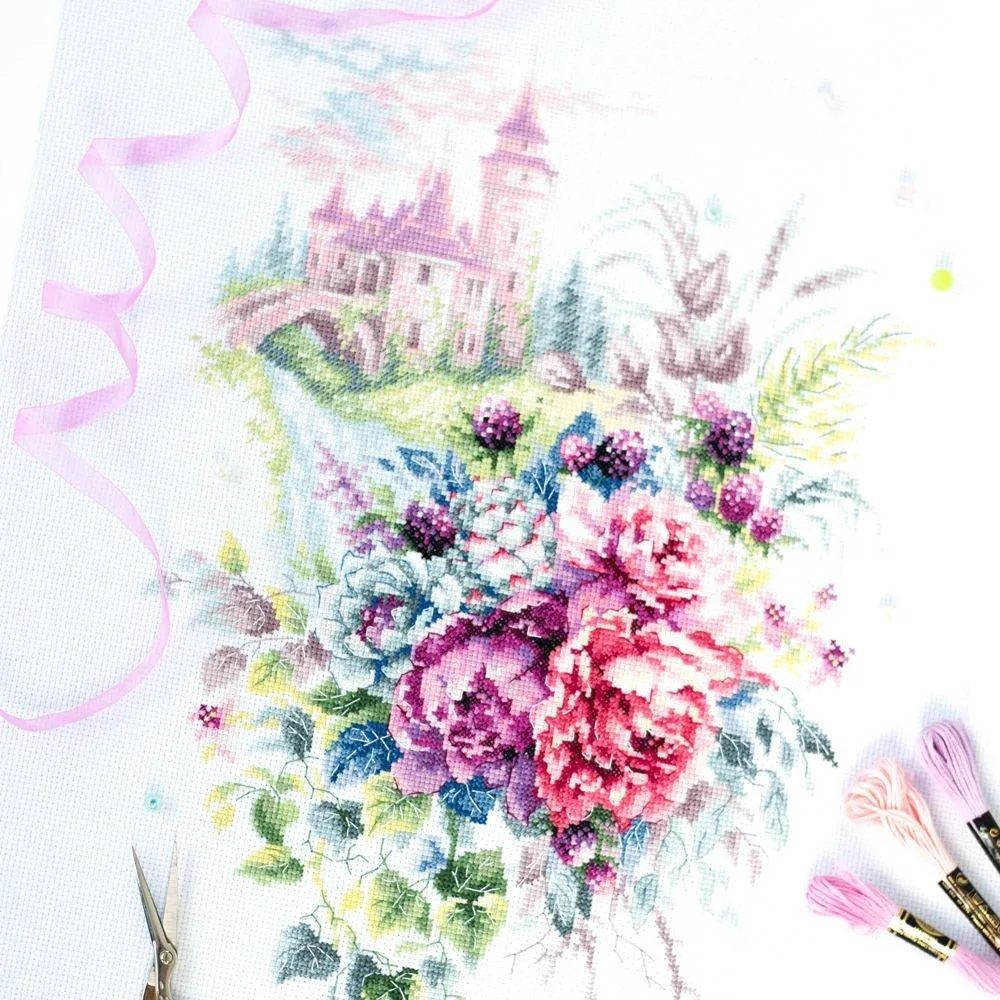 Набор для вышивания нитками Чудесная игла 101-210, Замок мечты, 27х38 см