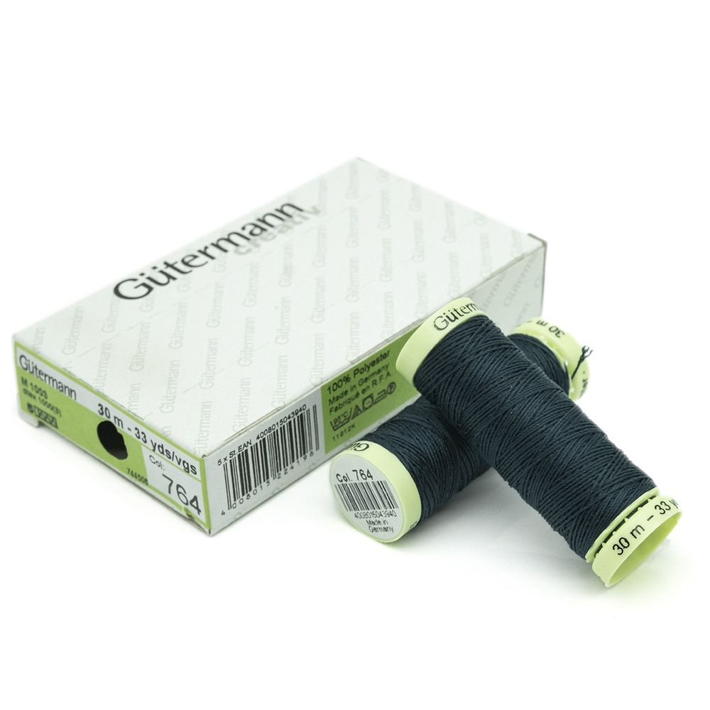 Нитки отделочные Gutermann Top Stitch, 30м, 764 т.зеленое стекло, 5 катушек