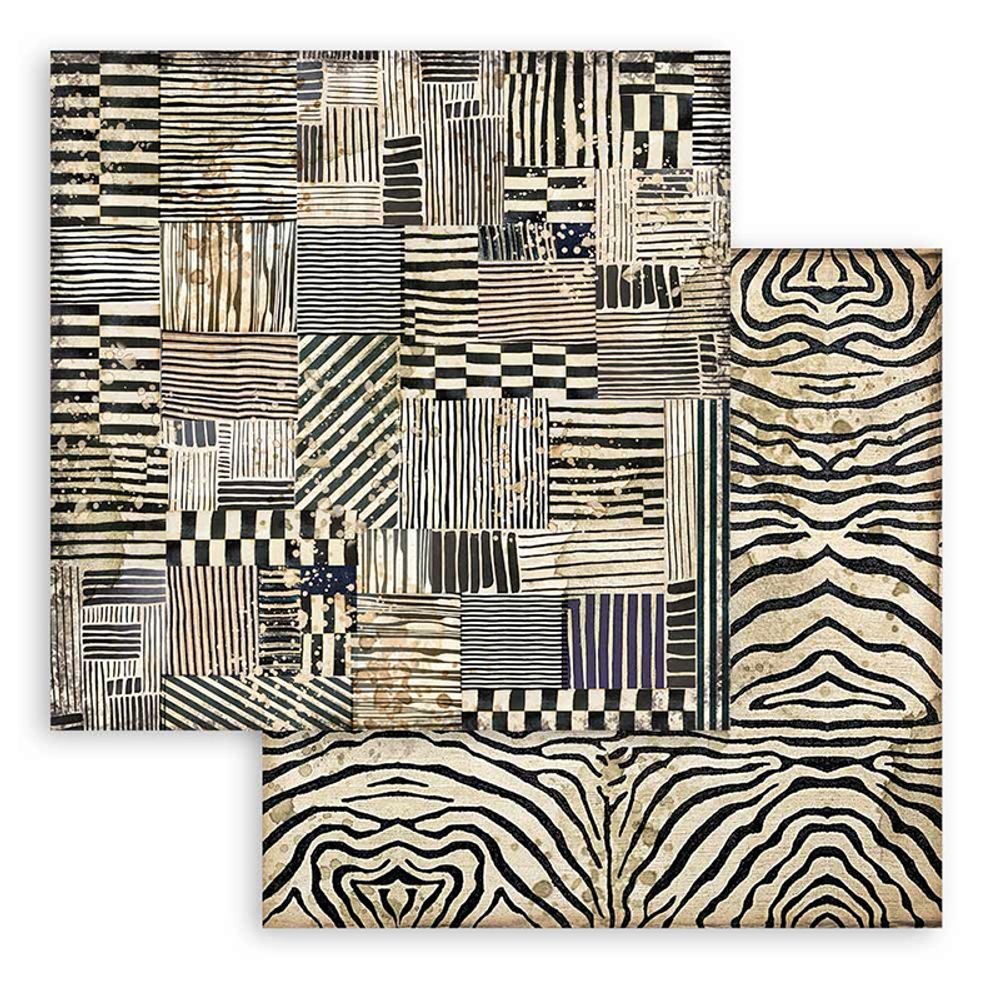 Бумага 2-сторонняя для скрапбукинга Stamperia Savana zebra, 190 г/м², 30.5х30.5 см, 1 лист