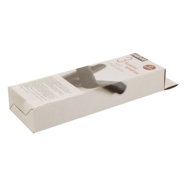 Уголь художественный 3 шт, мягкий, Pebeo, 383130