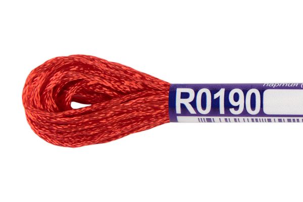 Мулине Gamma вискоза 100%, цв.R0190 красный, 12 мотков по 8 метров