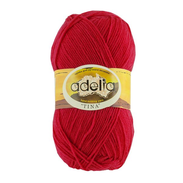 Пряжа Adelia Tina / уп.5 мот. по 100г, 308м, 024 красный