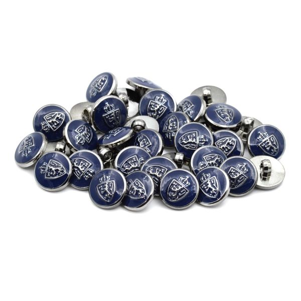Пуговицы на ножке 28L (18мм), пластик (n.blue (синий/черный никель)), 36 шт, PS39