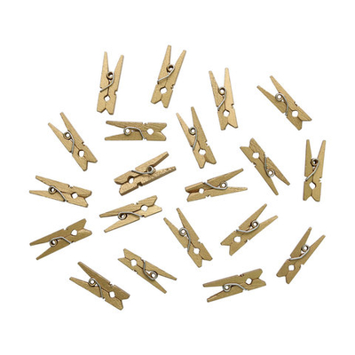 Прищепки цветные 2,5см (золото), 50 шт