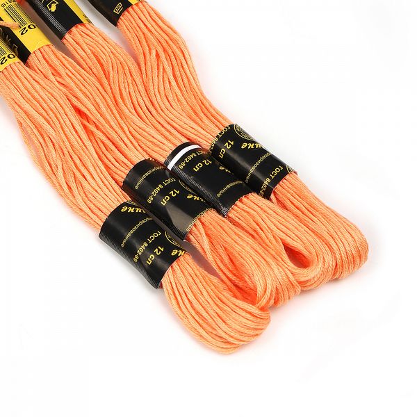 Мулине ПНК им.Кирова цв.7402 ярк.персиковый, 24 мотка по 8 метров