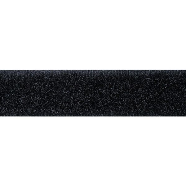 Лента контактная липучка (велкро) пришивная 20 мм / 25 метров, черный, ПЕТЛЯ, качество 