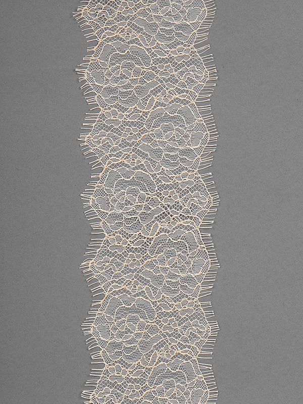 Кружево шантильи (реснички) 80 мм / 3 метра, TBY.75231, серебристый пион