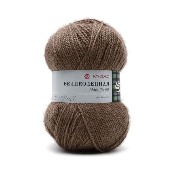 Пряжа Пехорка Великолепная / уп.10 мот. по 100 г, 300 м, 377-Кофейный