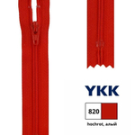 Молния спираль (витая) YKK Т3 (3 мм), 1 зам., н/раз., 12 см, цв. 820 алый, 0561179/12, уп. 10 шт