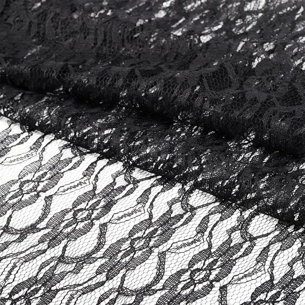 Ткань кружевная гипюр 35 г/м², 150 см / 45 метров, TBY.M0187.02, цв.черный