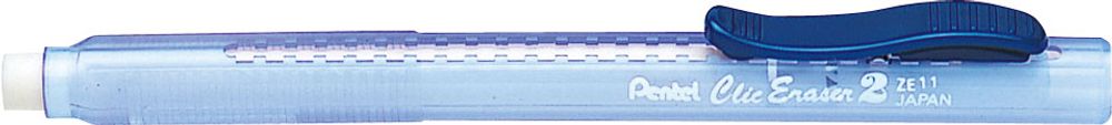 Ластик-карандаш выдвижной Click Eraser 2 12 шт, ZE11T-C синий корпус, Pentel