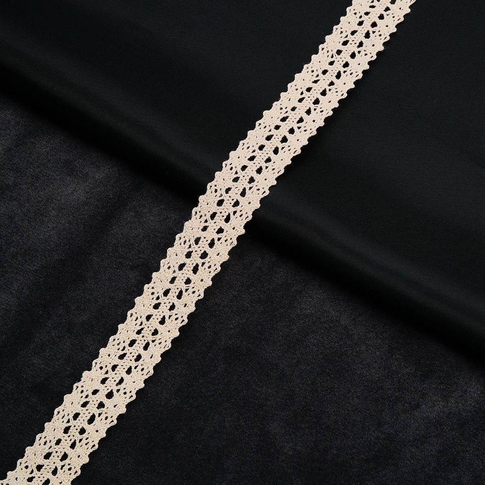 Кружево вязаное (тесьма) 16.5 мм / 3.4 метра ±4 см, х/б, неотбеленный, 3AR3388