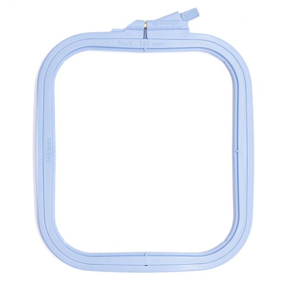 Пяльца пластиковые квадратные с винтом 14.5*16.5см, цветные, Nurge Hobby (голубой), 170-12