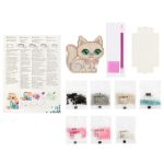 Алмазная (кристальная) мозаика Фрея, магнит Котенок с бантом, 9х9 см