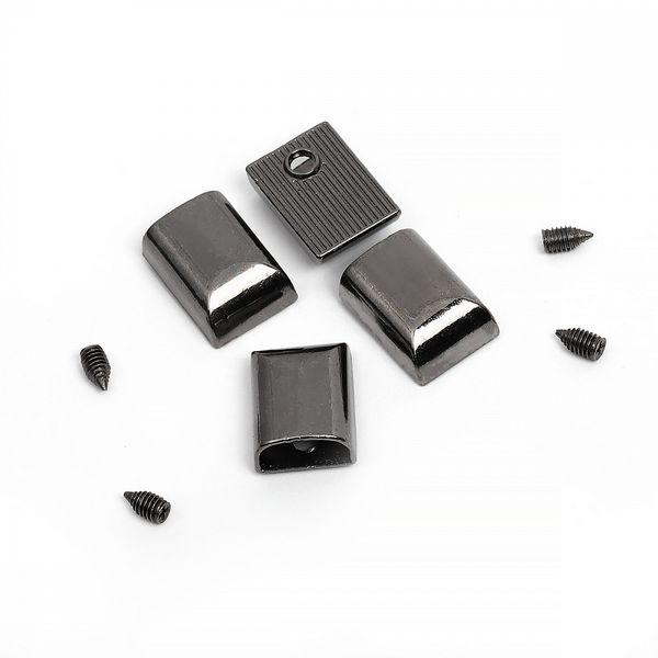 Наконечник для молнии и шнура металл.165186 11х17 мм, (внутр.9х4 мм) цв.чер.никель уп.10 шт